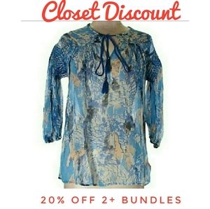 Tracy Reese Sz P Sheer Peasant Balloon Sleeve (A)